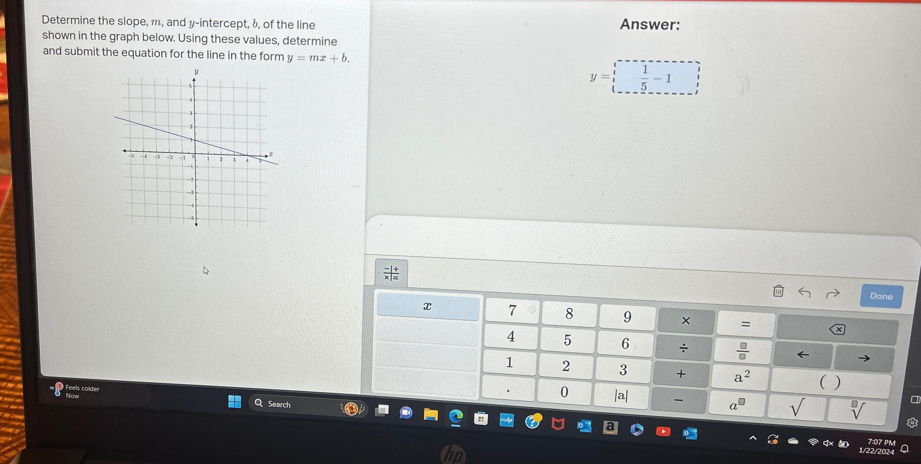 Solved Determine The Slope, M, And Y-intercept, B, Of The | Chegg.com