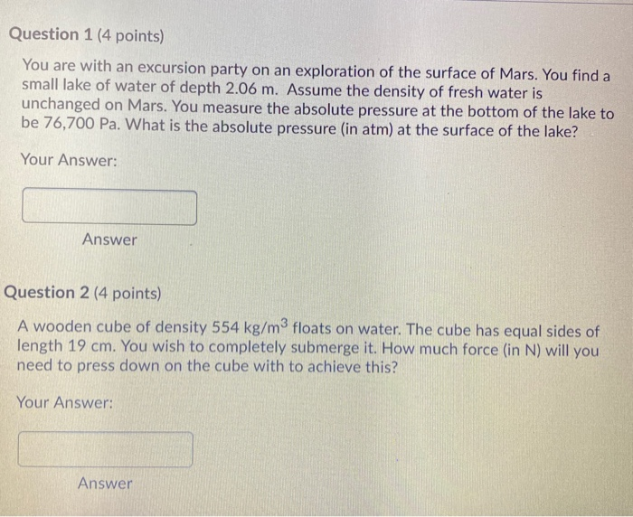 Solved Question 1 (4 points) You are with an excursion party | Chegg.com