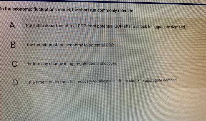 Solved In the economic fluctuations model, the short run | Chegg.com