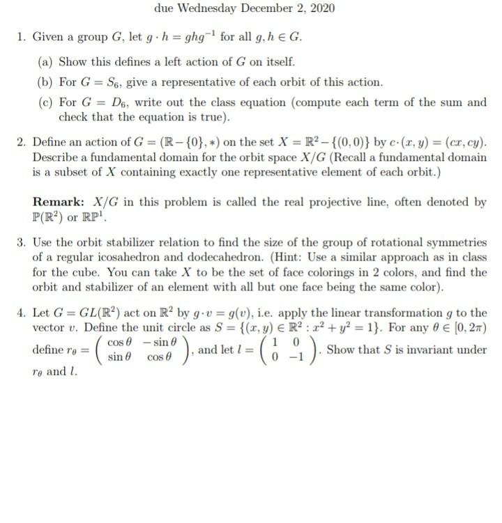 3 Use The Orbit Stabilizer Relation To Find The S Chegg Com