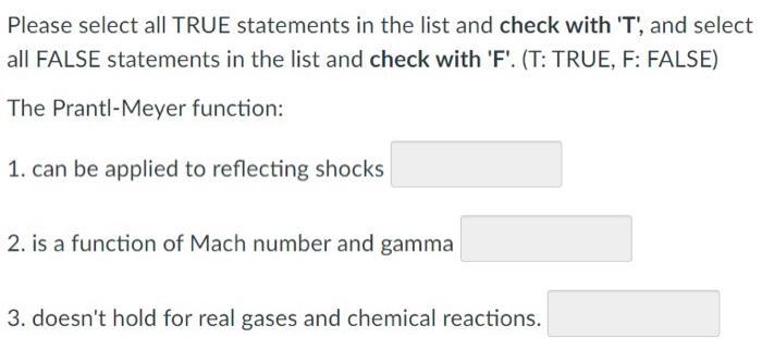 Solved Please select all TRUE statements in the list and | Chegg.com