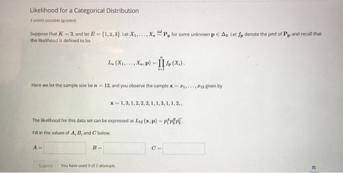 solved-likelihood-for-a-categorical-distribution-3-points-chegg