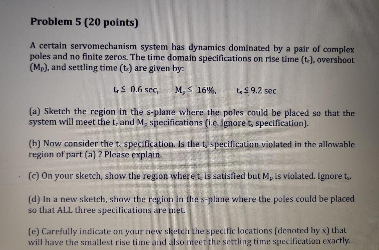 Solved a certain servomechanism system has dynamics chegg