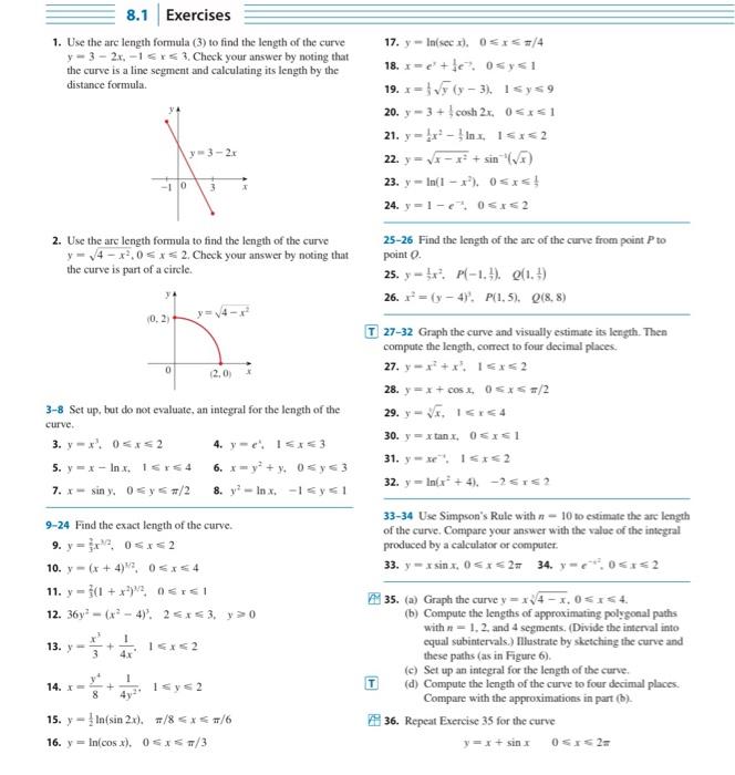 1. Use the arc length formula (3) to find the length of the curve
17. \( y=\ln (\sec x), \quad 0 \leq x \leq \pi / 4 \) \( y=
