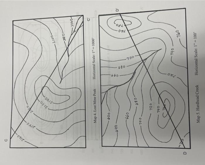 Solved Construct Topographic Profiles Of The Following Maps | Chegg.com