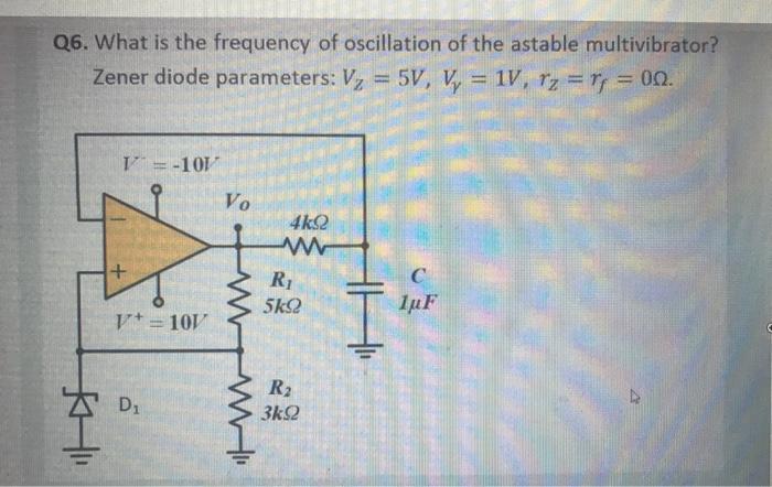 Solved Q6. What is the frequency of oscillation of the | Chegg.com