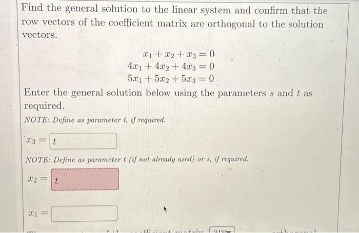 Solved Find the general solution to the linear system and | Chegg.com