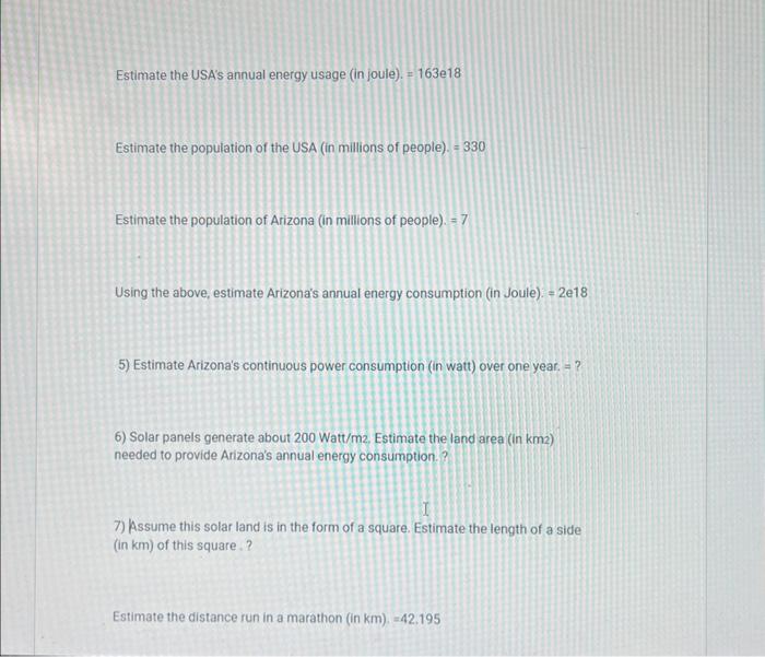 Estimate the USA's annual energy usage (in joule).