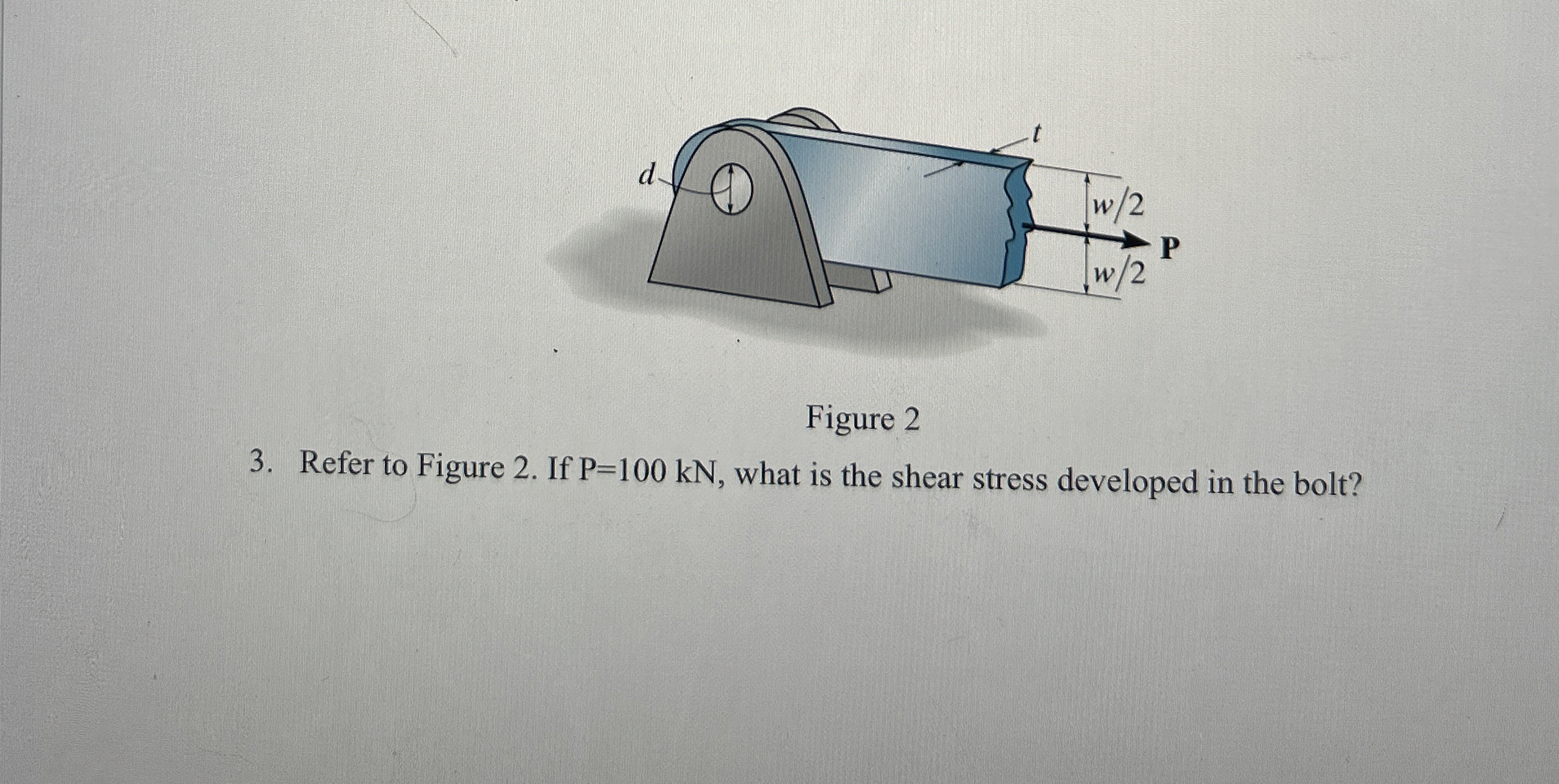 Solved Figure 2Refer to Figure 2. ﻿If P=100kN, ﻿what is the | Chegg.com
