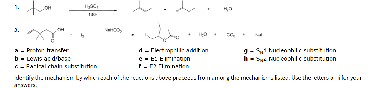 Solved Identify the mechanism by which each of the reactions | Chegg.com