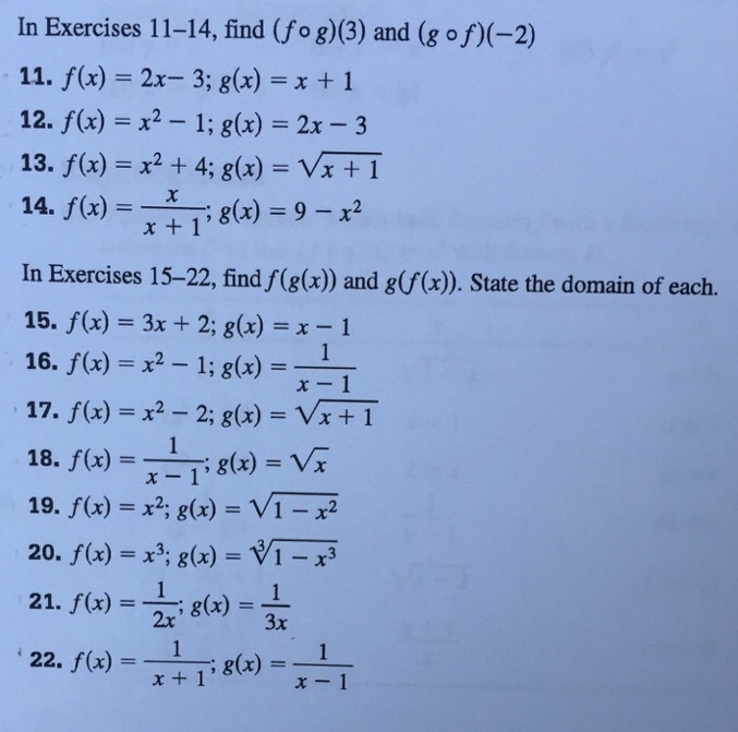 In Exercises 11 14 Find Fog 3 And 8 Of 2 11 Chegg Com