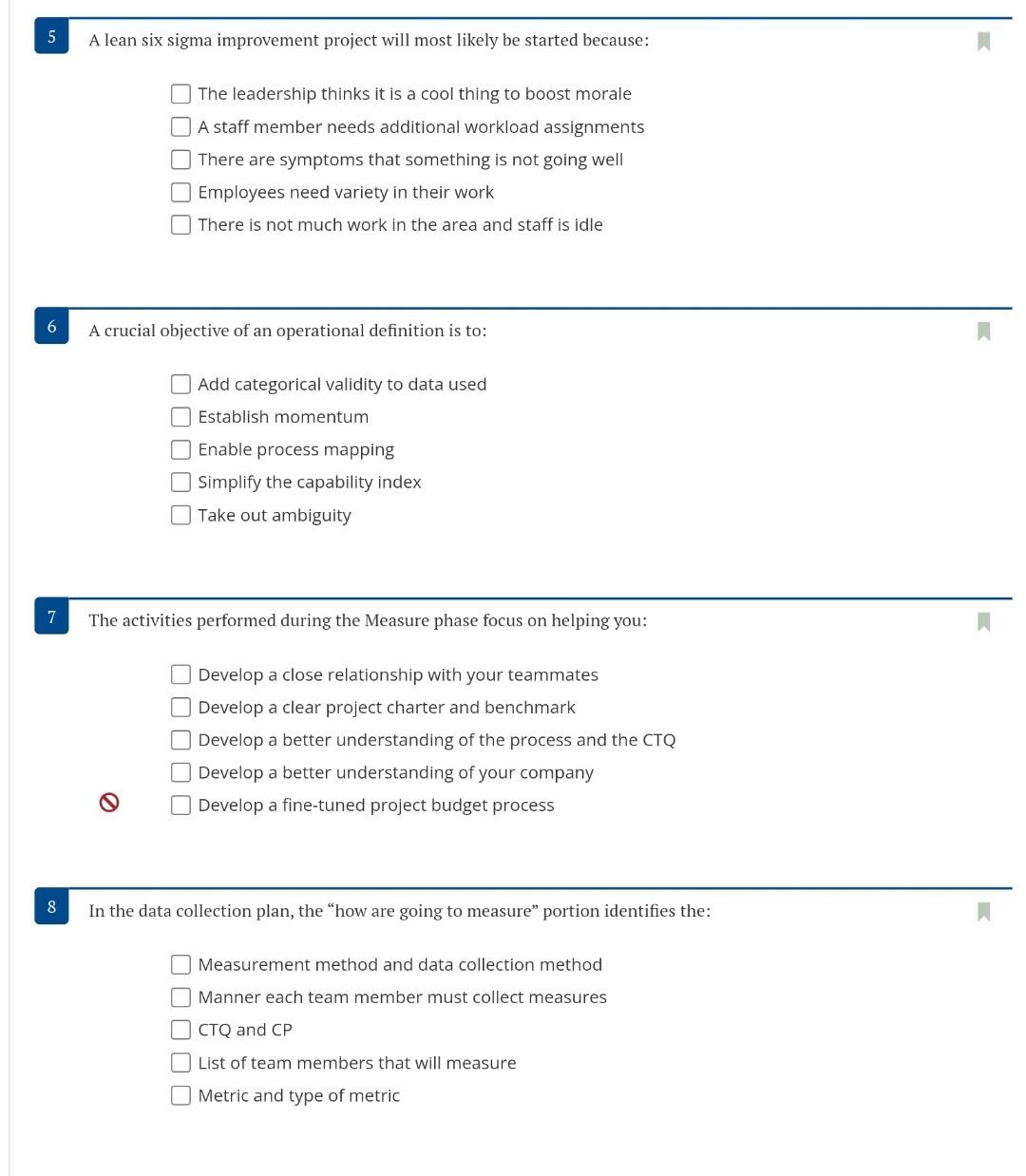 Solved 5 A lean six sigma improvement project will most | Chegg.com