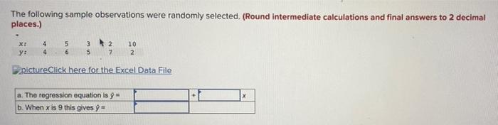 Solved The Following Sample Observations Were Randomly Chegg Com