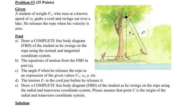 Solved Problem \#3 (25 Points) Given: A student of weight | Chegg.com