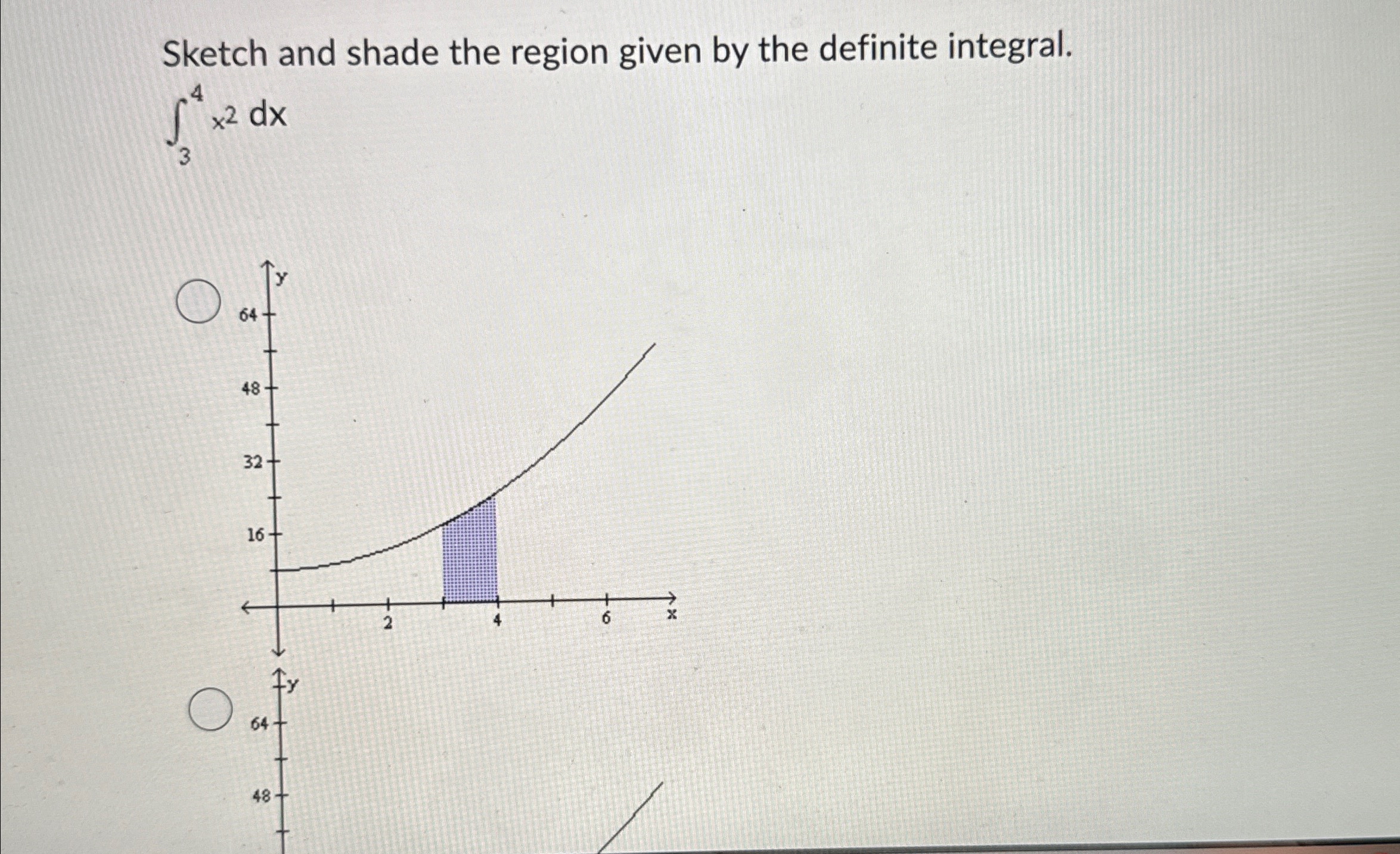 Solved Sketch and shade the region given by the definite | Chegg.com
