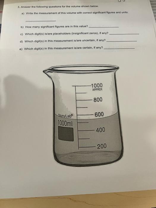Solved 3. Answar the following questions for the volume | Chegg.com