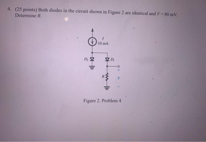 Solved 4. (25 points) Both diodes in the circuit shown in | Chegg.com