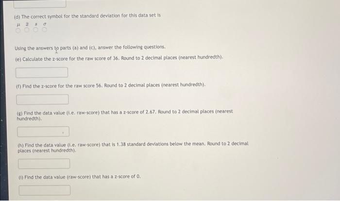 Solved Suppose the following are a sample of data values | Chegg.com