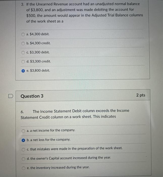 Which of the following appears in the income statement credit column of a worksheet?