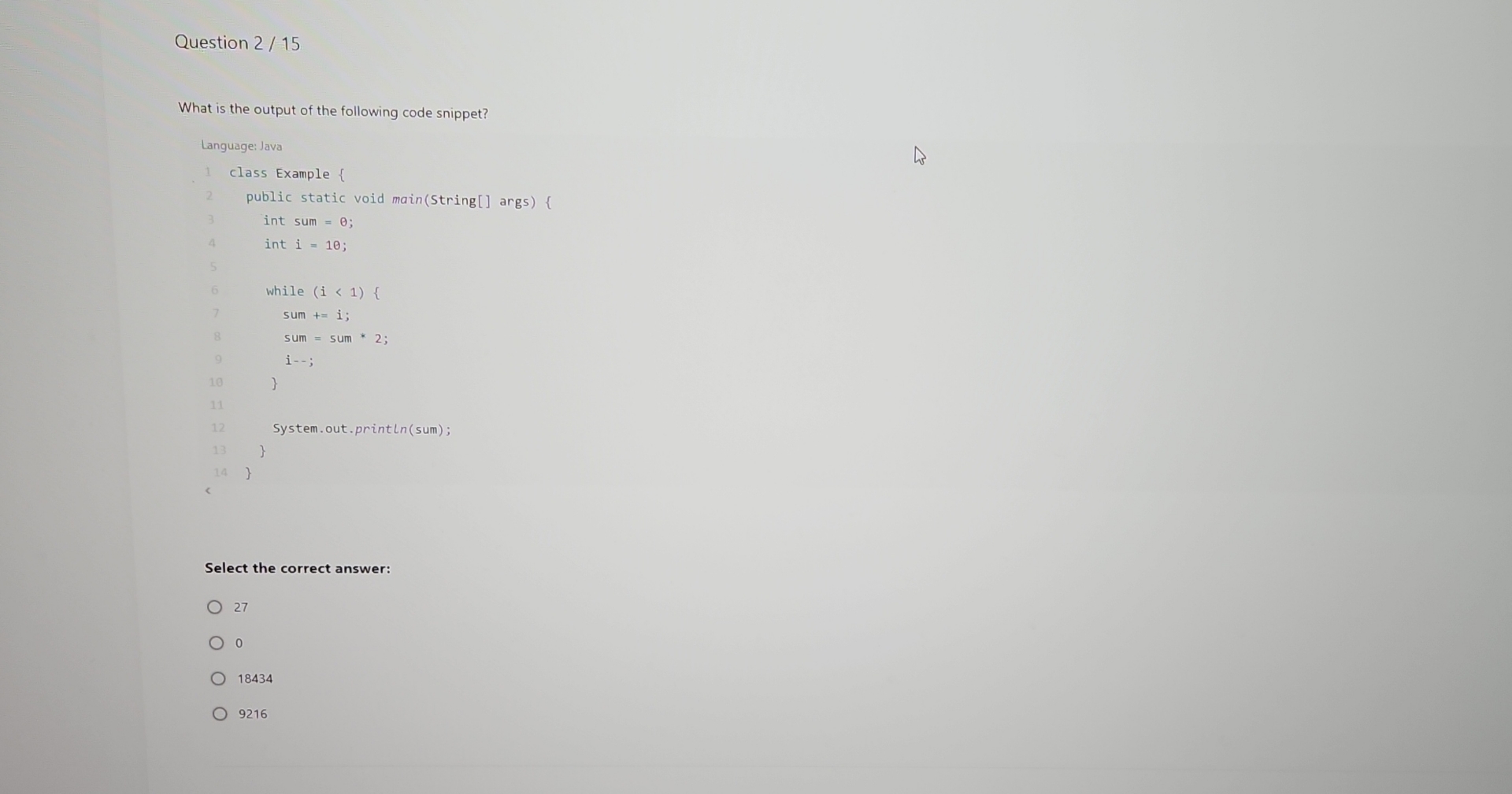 Solved Question 215What is the output of the following code | Chegg.com