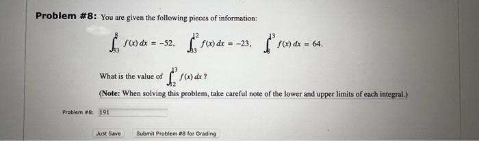 Solved Problem \#8: You are given the following pieces of | Chegg.com