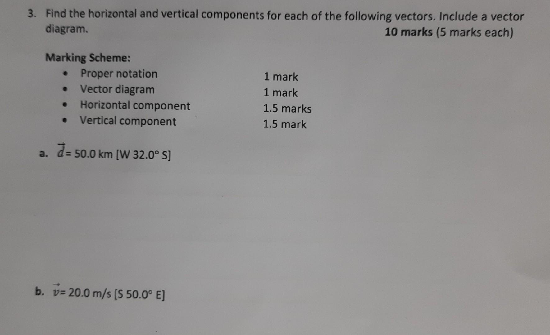 Solved 3. Find the horizontal and vertical components for | Chegg.com