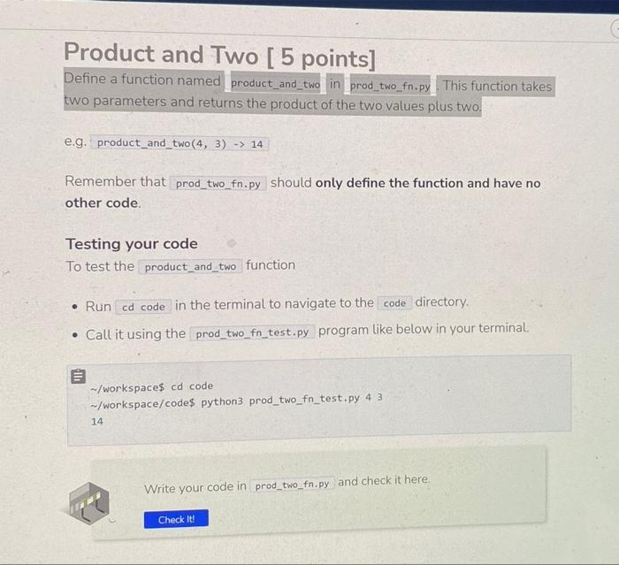 Solved Define a function named two parameters and returns | Chegg.com