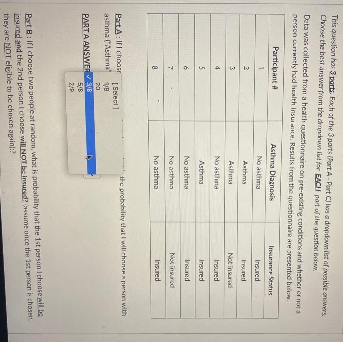 Solved This question has 3 parts. Each of the 3 parts (Part | Chegg.com