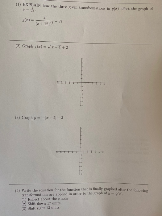 Solved (1) EXPLAIN how the three given transformations in | Chegg.com