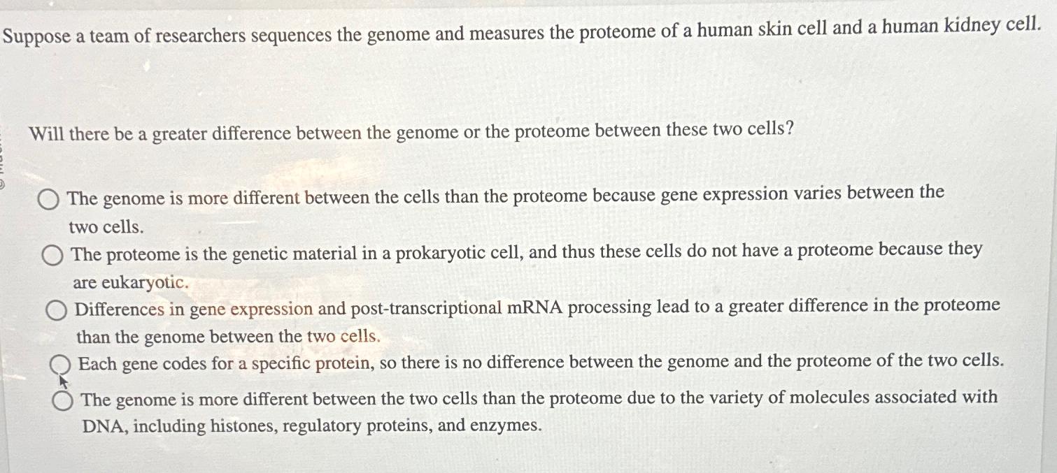 Solved Suppose a team of researchers sequences the genome | Chegg.com