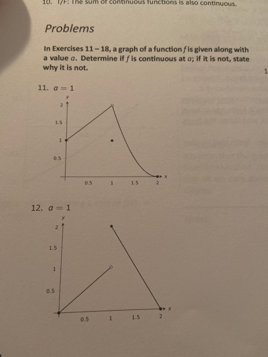 Solved 1/E: The sum of continuous functions is also | Chegg.com