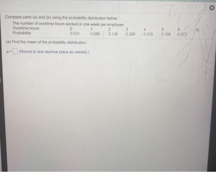 Solved Complete Parts (a) And (b) Using The Probability | Chegg.com