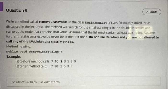 Solved Question 9 7 Points Write a method called | Chegg.com