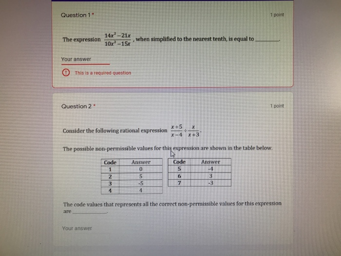 Solved Question 1 1 point The expression , when simplified | Chegg.com