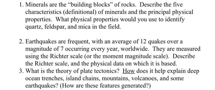 Minerals are the hot sale building blocks of