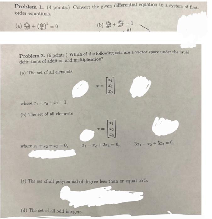 Solved Problem 1. (4 Points.) Convert The Given Differential | Chegg.com