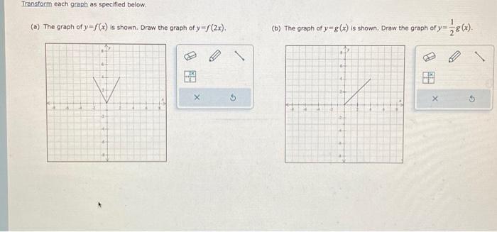 Solved Transform each graph as specified below. (a) The | Chegg.com