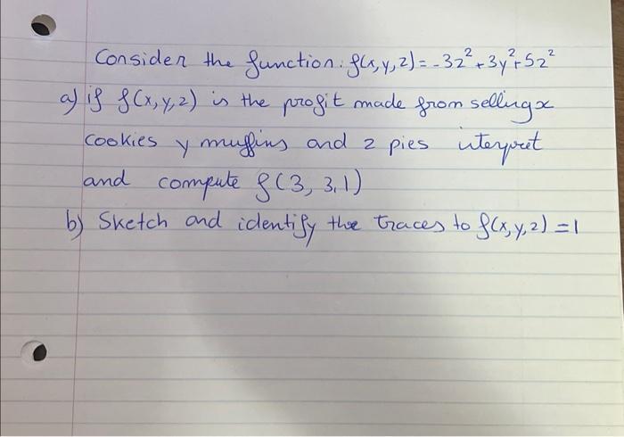 Solved Consider The Function F X Y Z −3z2 3y2 5z2 A If