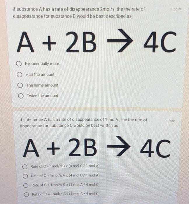 Solved A+2B→4C A+2B→4C | Chegg.com