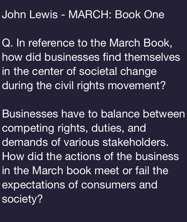 Solved John Lewis ﻿MARCH Book OneQ. ﻿In reference to the