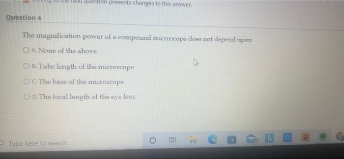 Solved The magnification power of a compound microscope does | Chegg.com