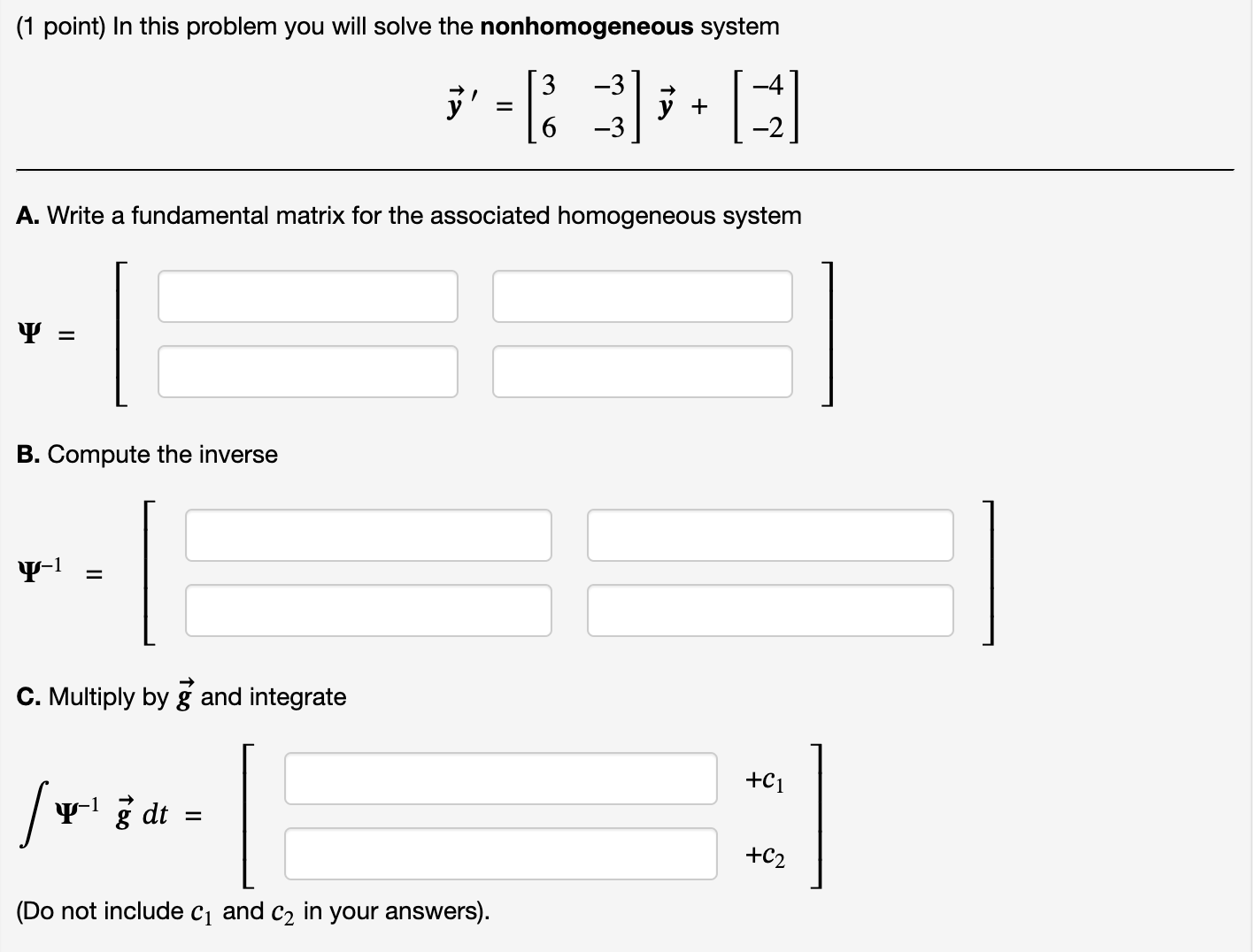 Solved (1 ﻿point) In ﻿this problem you will solve the | Chegg.com