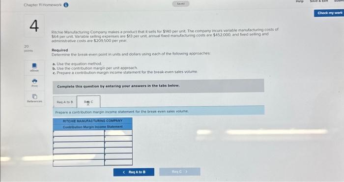 Solved Chapter 11 Homework 4 20 points eBook Print | Chegg.com