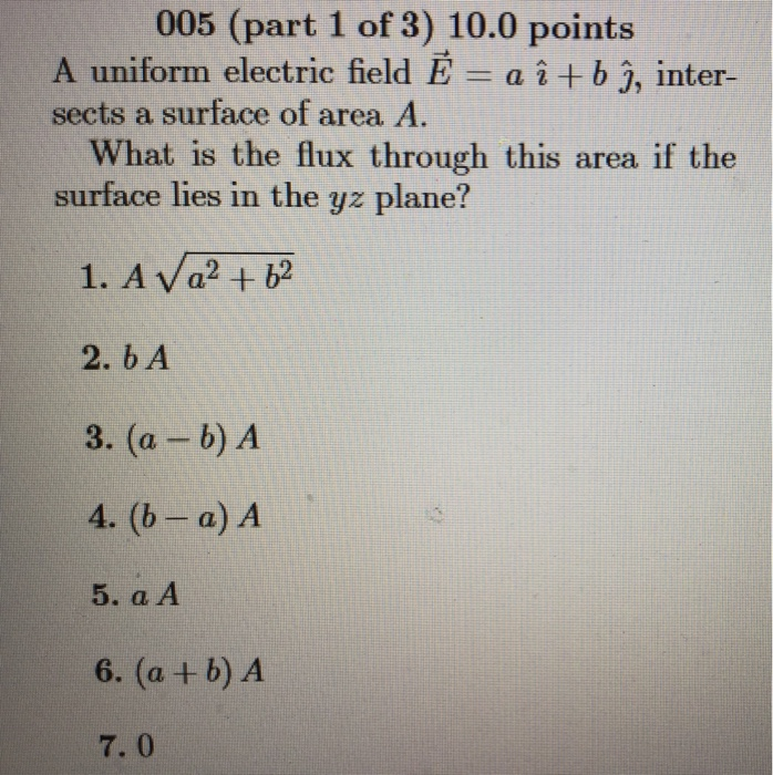 Solved 005 Part 1 Of 3 10 0 Points A Uniform Electric F Chegg Com