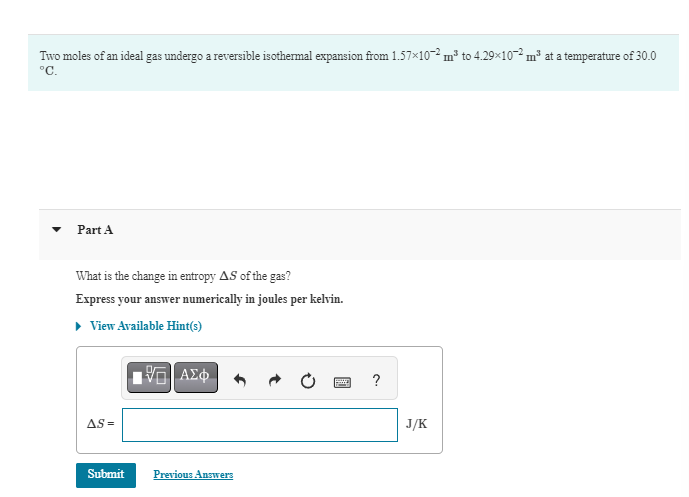 Solved Two moles of an ideal gas undergo a reversible | Chegg.com