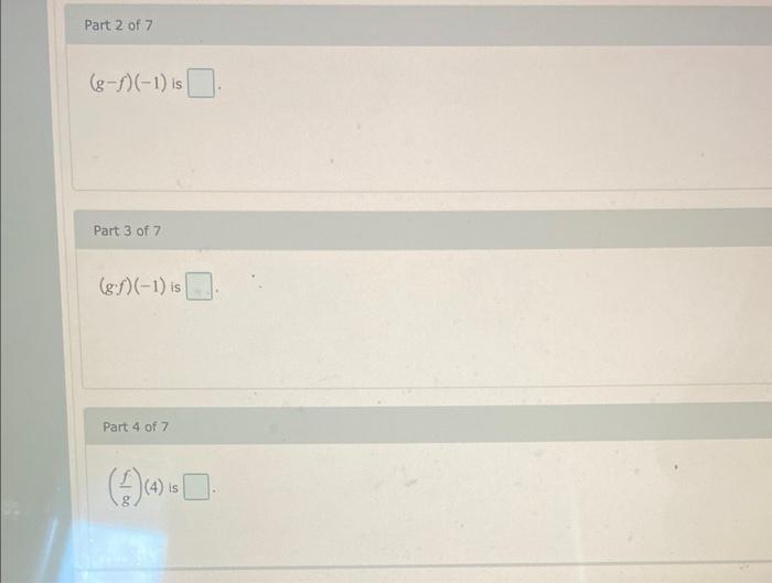 Solved The graphs of f and g are shown. Evaluate the | Chegg.com