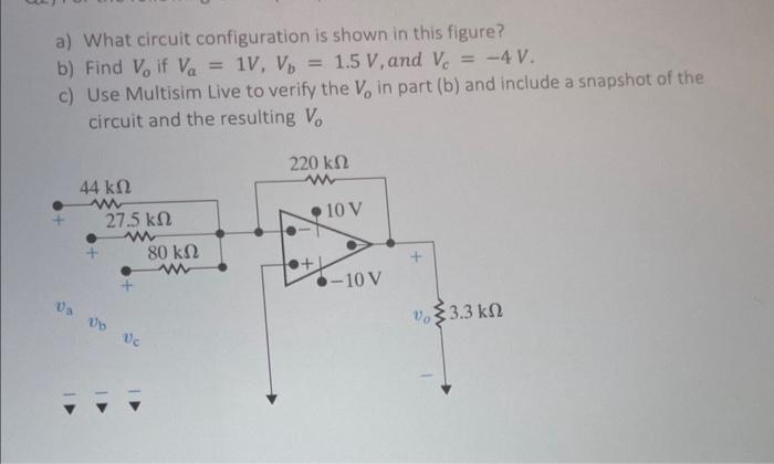 Solved a) What circuit configuration is shown in this | Chegg.com