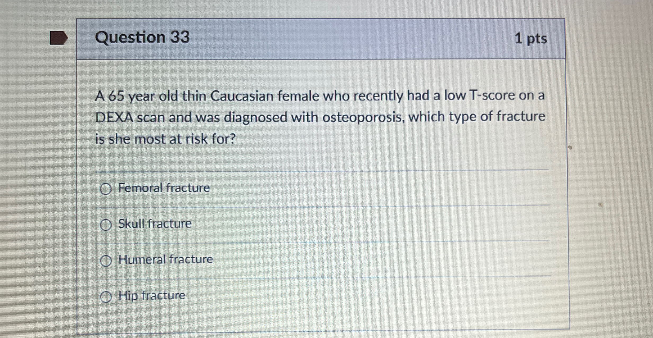 Solved Question 331 ﻿ptsA 65 ﻿year old thin Caucasian female | Chegg.com