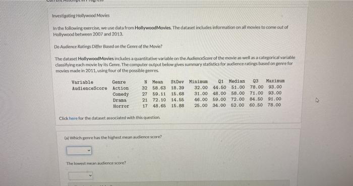 Solved PROBLEM 8: movie rating data The Internet Movie