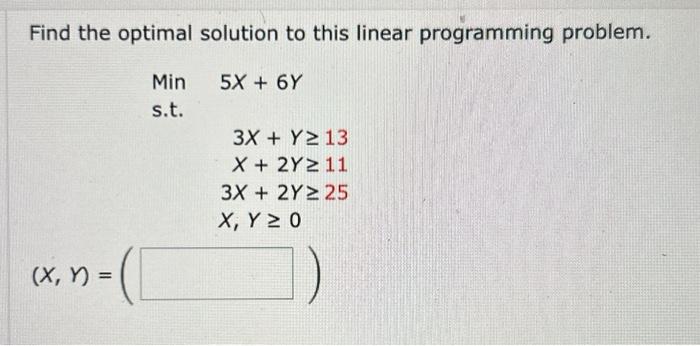 Solved Find the optimal solution to this linear programming | Chegg.com